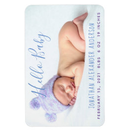 Ímã Anúncio de Nascimento da Foto do Bebê Moderno