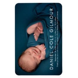 Ímã Anúncio de Nascimento da Foto do Nome do Menino Mi