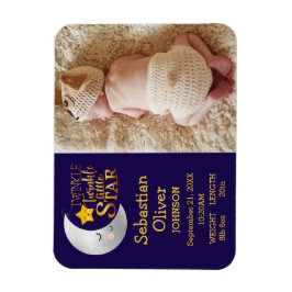 Ímã Anúncio de nascimento de Foto em Impressão de Estr