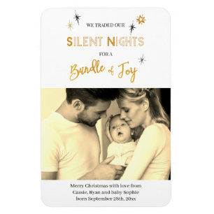 Ímã Anúncio de Nascimento de Natal Noites Silenciosas
