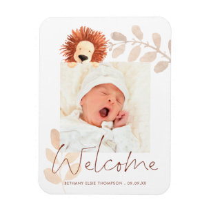Ímã Anúncio de Nascimento do Bebê do Lion Cute Keeps