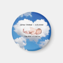 Anúncio de Nascimento Personalizado Ímã Coração Nu