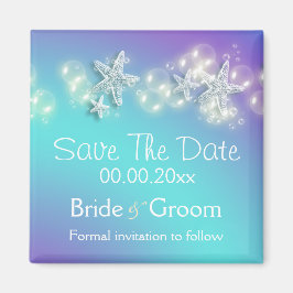 Imã Anúncio de peixe-estrela azul-roxa da praia