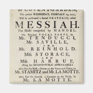 Imã Anúncio de playbill de uma performance