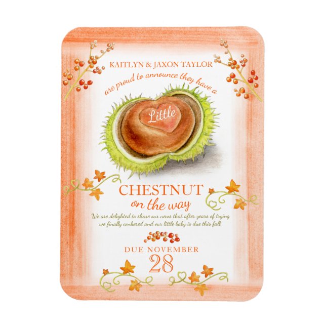 Ímã Anúncio de queda de castanha durante a gravidez (Vertical)