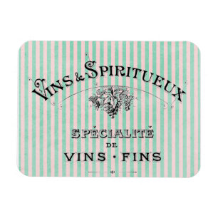Ímã Anúncio de Vinho Francês Antigo em Listras