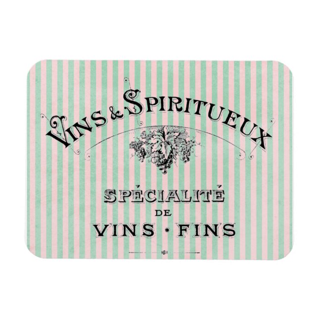 Ímã Anúncio de Vinho Francês Antigo em Listras (Horizontal)