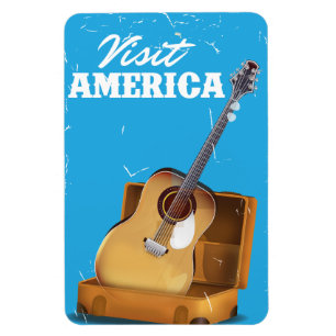 Ímã Anúncio de violão acústico vintage