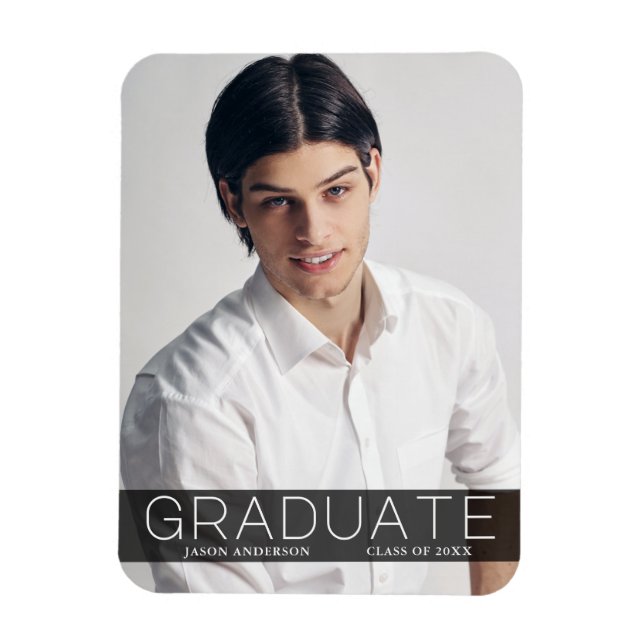 Ímã Anúncio do Formando de Foto Moderno 1 (Vertical)