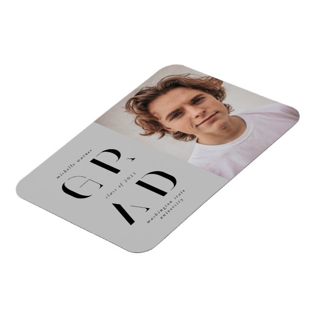 Ímã anúncio elegante de graduação de script moderno (Left Side)