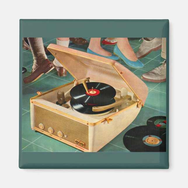 Imã anúncio gravador portátil dos anos 50 (Frente)