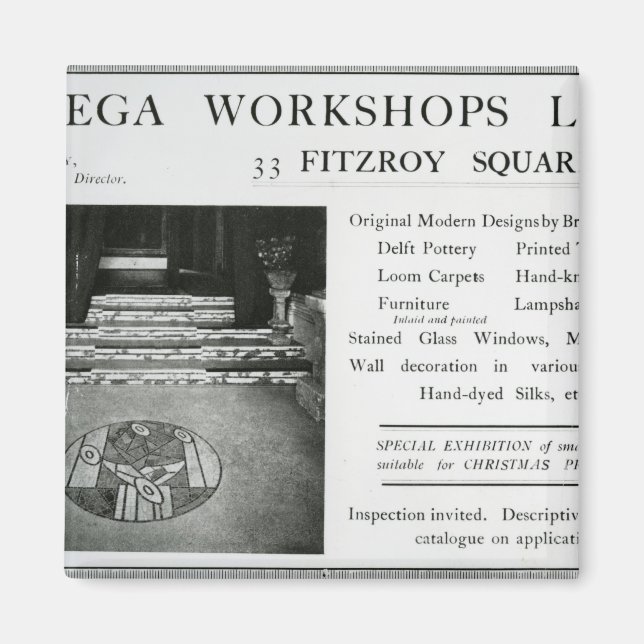 Imã Anúncio para os Omega Workshops Ltd (Frente)