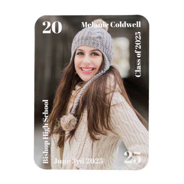 Ímã Anúncio personalizado de graduação moderna (Vertical)