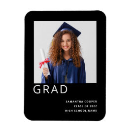 Ímã Anúncio Preto para Graduação da Foto Simples 2022
