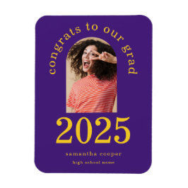 Ímã Anúncio Roxo de Formando 2024 em Arch Modern