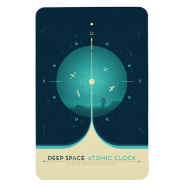 Ímã Anúncio Sci-Fi, Relógio Atômica Azul, Espaço Profu