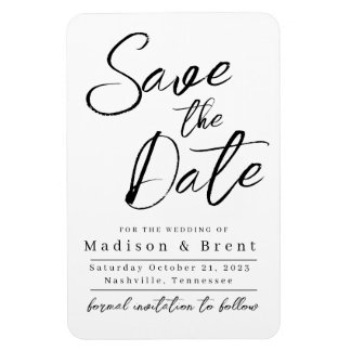 Ímã Anúncio Simples de Casamento Não Fotográfico Mimim