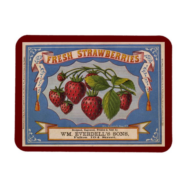 Ímã Anúncio ventilado para morangos frescos cerca de 1 (Horizontal)