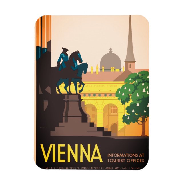 Ímã Anúncio Viagem Vintage Viena (Vertical)