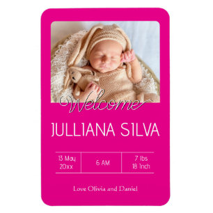 Ímã anúncios de nascimento personalizados para bebês