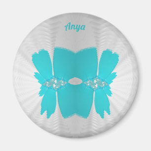 Imã ANYA ~ White e Aqua ~ Design impressionante