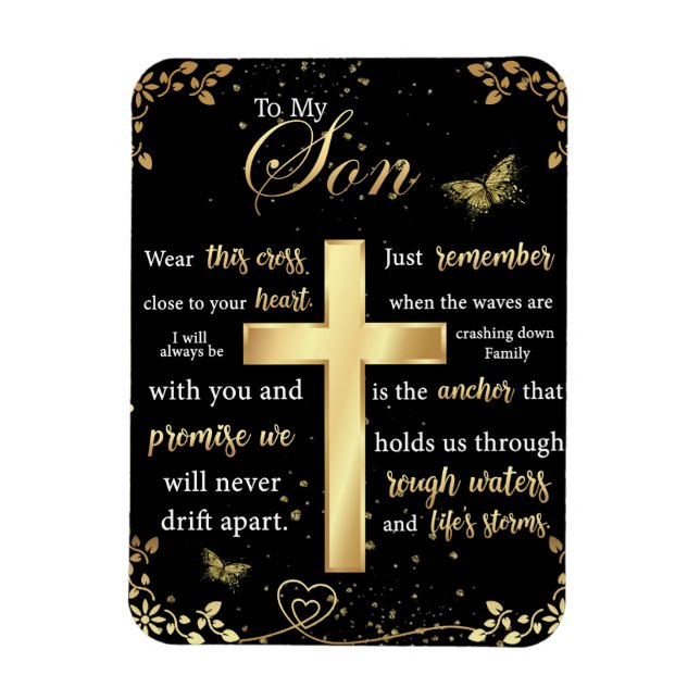 Ímã Ao Meu Filho Presente, Borboleta Lover, Letra Flor (Vertical)