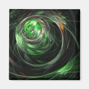 Imã Ao redor do Mídia Abstrato verde de Arte