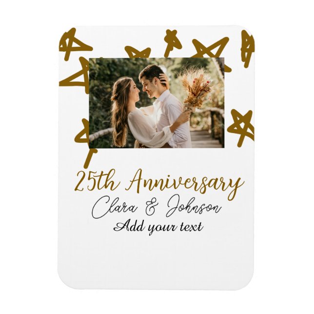 Ímã Apelido de casamento Aniversário adiciona nome ano (Vertical)