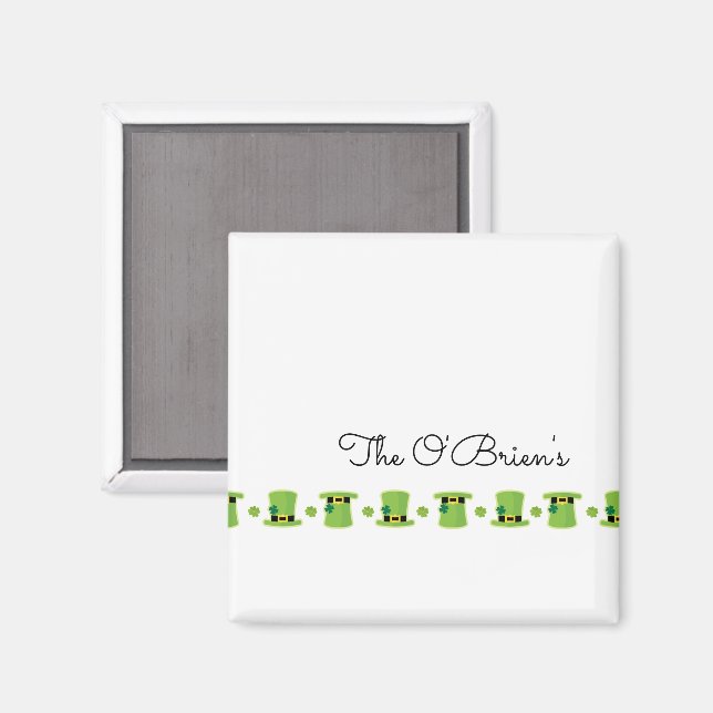 Imã Apelido irlandês Shamrocks Green Hats (Front/Back)