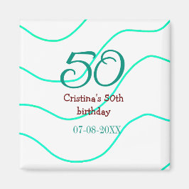 Imã Apelido vermelho verde para aniversário de 50 anos