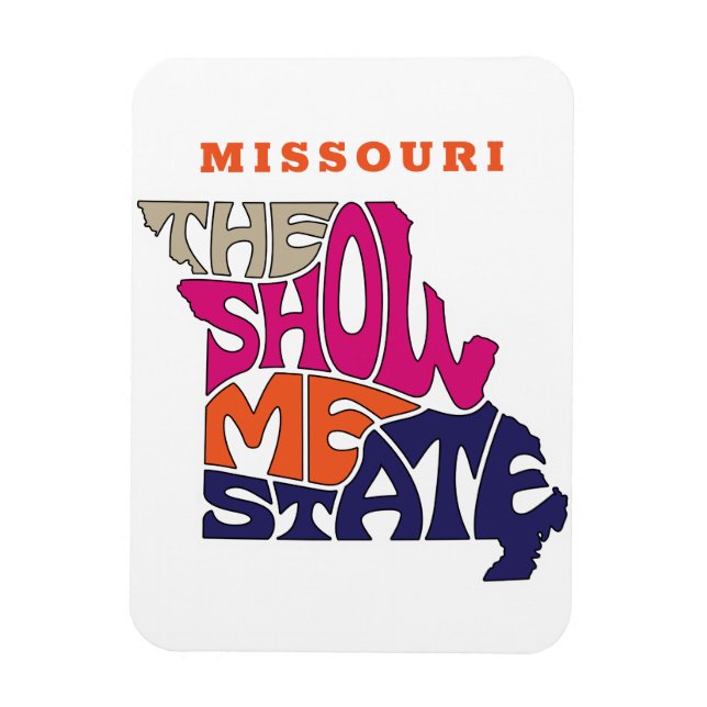 Ímã Apelido Word Art do Missouri (Vertical)