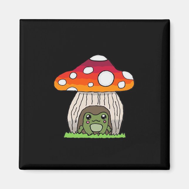 Imã Apelo Clássico Retro de Sapo Goblincore (Frente)