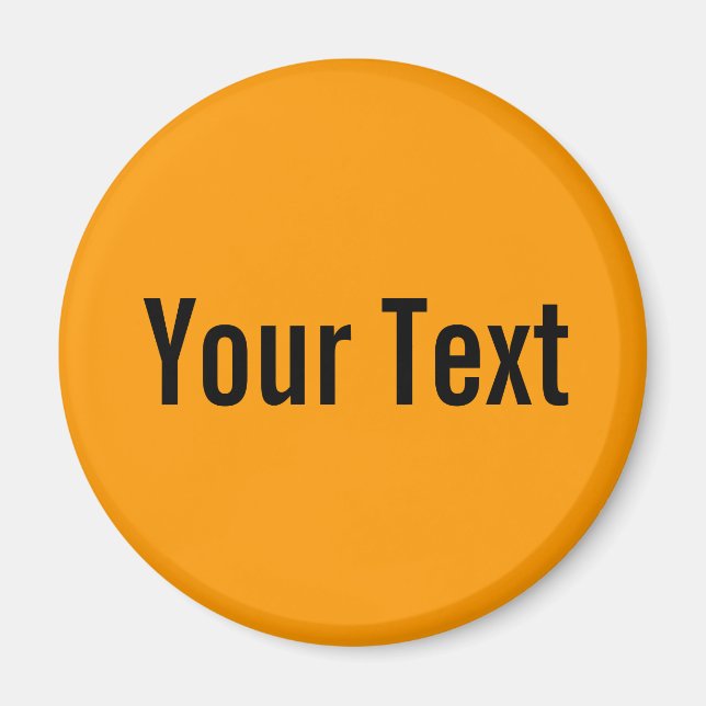 Imã APENAS COR / laranja + seu texto (Frente)