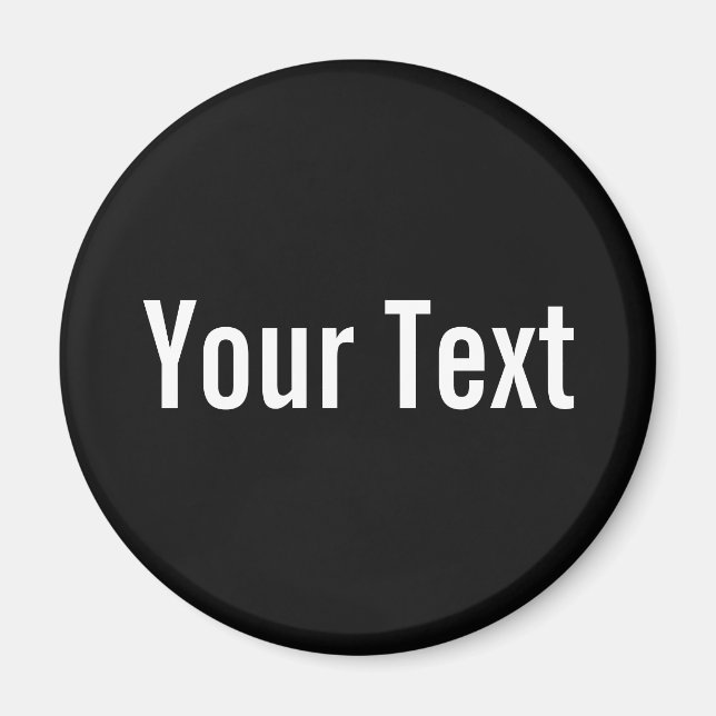 Imã APENAS COR / preto + seu texto (Frente)