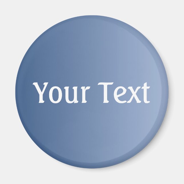 Imã APENAS gradações de COR azuis + seu texto (Frente)