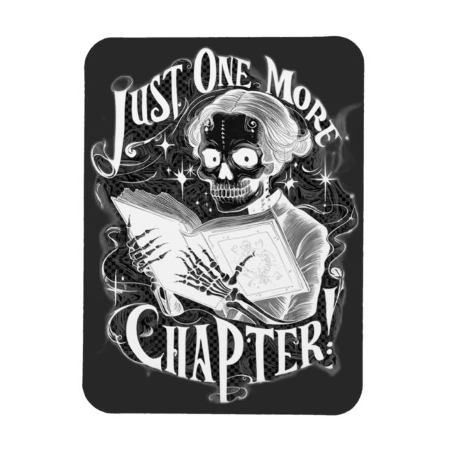 Ímã Apenas Mais Um Capítulo Skeleton Reader Engraçado (Vertical)
