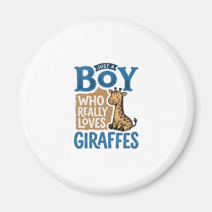 Imã Apenas um menino que ama girafas Camisa vintage de