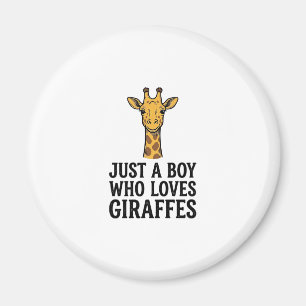 Imã Apenas um Menino que Ama Girafas Camiseta Girafa F