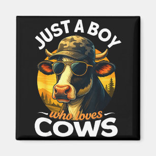Imã Apenas um menino que ama vacas crianças de fazende