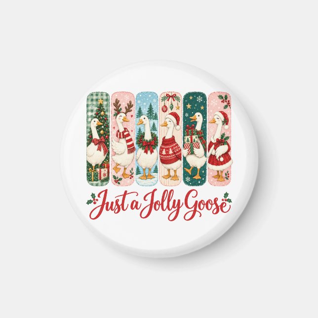 Imã Apenas um Natal de Ganso Alegre (Frente)