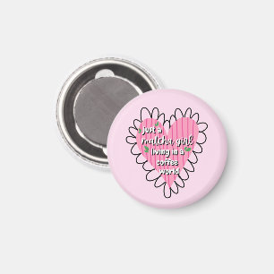 Imã Apenas uma garota Matcha Coração Estético – Rosa F