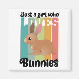 Imã Apenas uma garota que ama Bunnies Páscoa Coelhinh