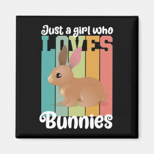 Imã Apenas uma garota que ama Bunnies Páscoa Coelhinh