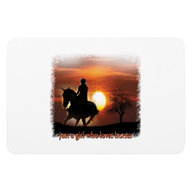 Ímã apenas uma garota que ama cavalos (Horizontal)