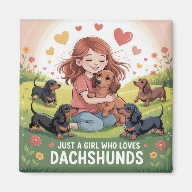 Imã Apenas Uma Garota Que Ama Dachshunds (Frente)