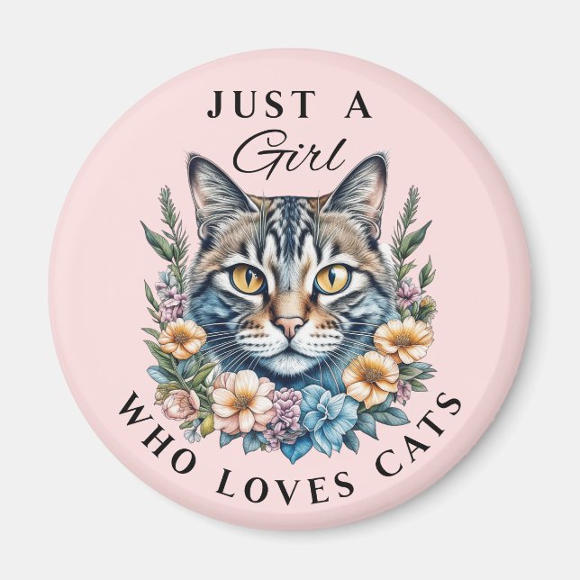 Imã Apenas uma garota que ama gatos  (Frente)