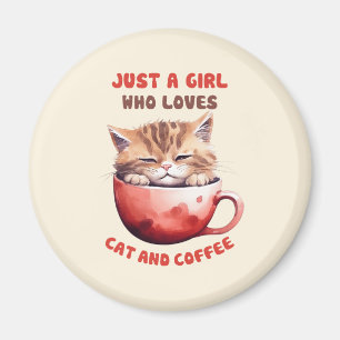 Imã Apenas uma garota que ama gatos e café (2)