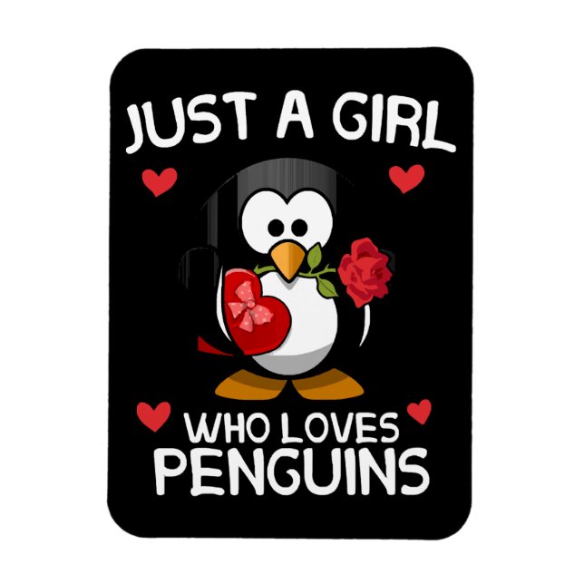 Ímã Apenas uma Garota que Ama Pinguins (Vertical)
