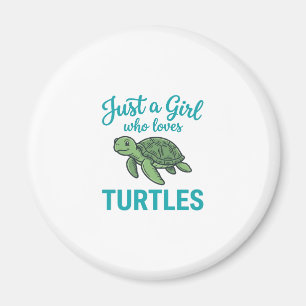 Imã Apenas uma Garota que Ama Tartarugas Camiseta Vint