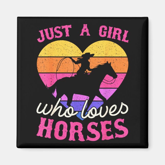 Imã Apenas Uma Menina Que Ama Cavalos Mulheres Vaqueir (Frente)